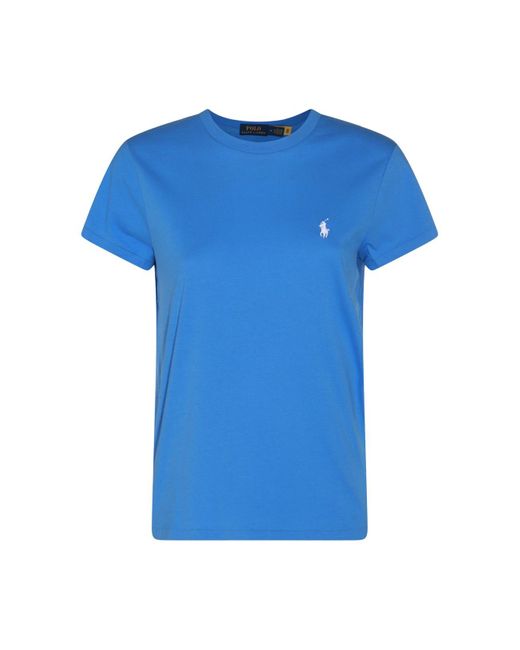 Polo Ralph Lauren Cobalt Blue And White Cotton T-shirt