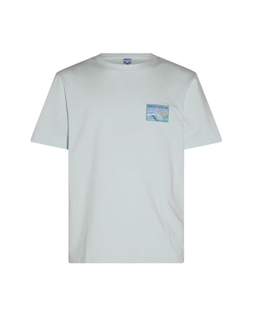 Maison Kitsuné Blue Cotton T-shirt for men