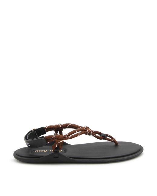 Miu Miu Brown Leather Sandals