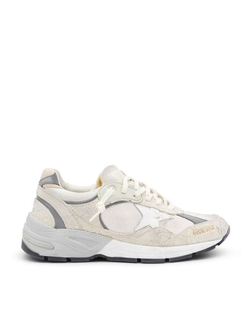 Golden Goose Deluxe Brand White And Silver Tone Leather Trainers