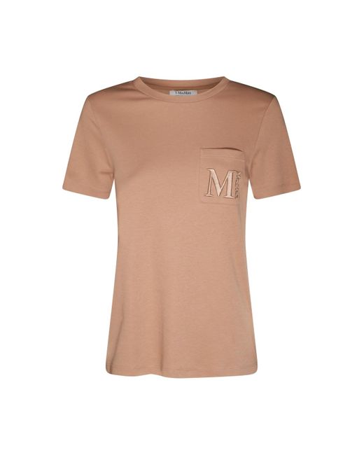 Max Mara Pink Camel Cotton Madera T-shirt