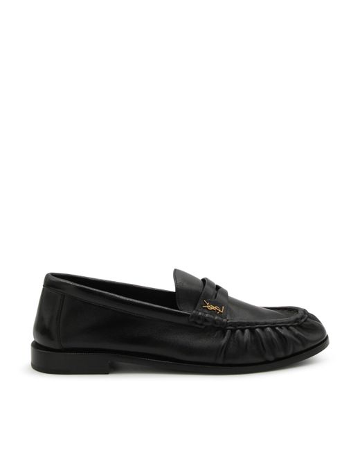 Saint Laurent Black Leather Loafers for men