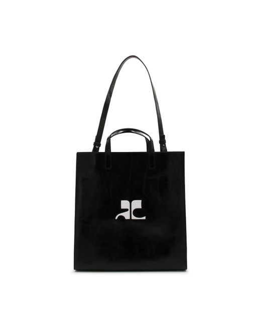 Courreges Black And White Leather Handle Bag