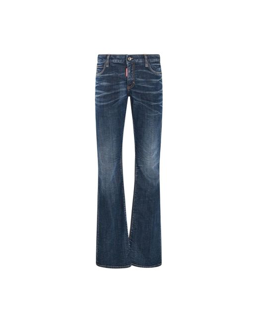 DSquared² Blue Dark Cotton Blend Jeans