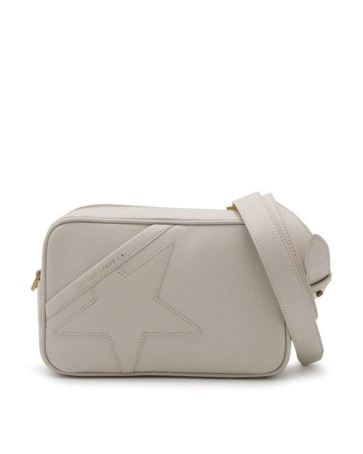 Golden Goose Deluxe Brand Gray Light Cream Leather Star Crossbody Bag