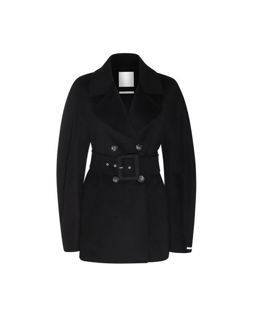 Sportmax Black Wool And Cashmere Blend Dritto Coat
