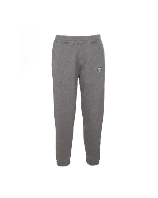Maison Kitsuné Gray Grey Cotton Pants for men