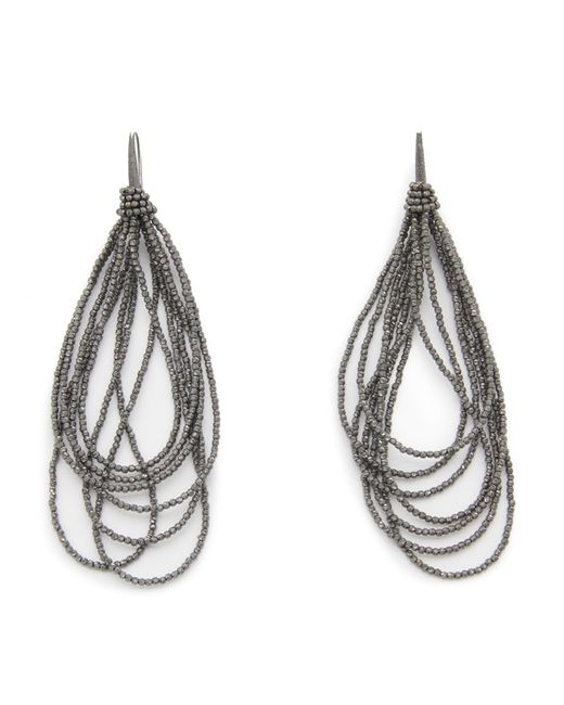 Brunello Cucinelli Metallic Silver Tone Metal Earrings