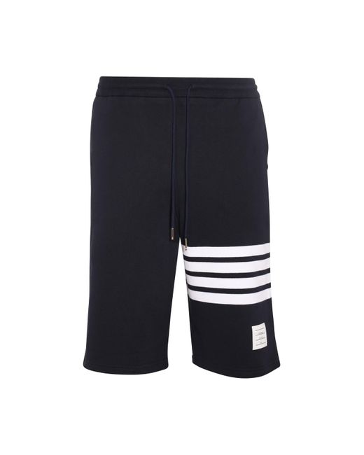 Thom Browne Blue Cotton Shorts for men
