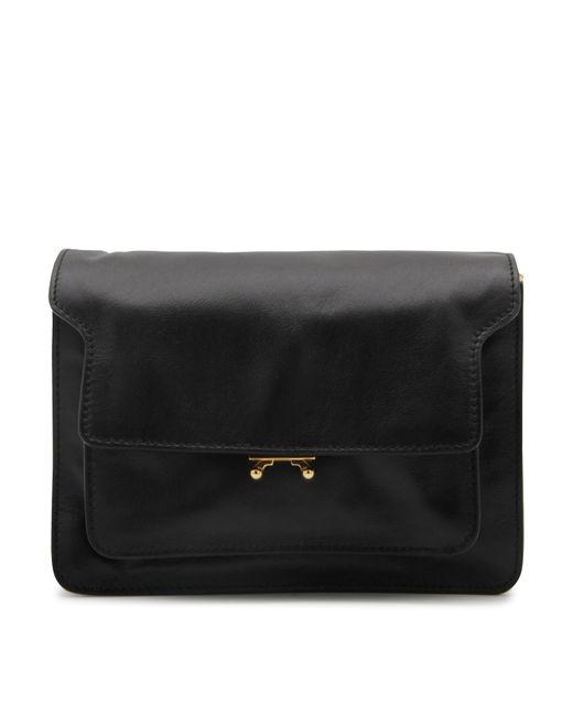 TRUNK SOFT medium bag in black leather