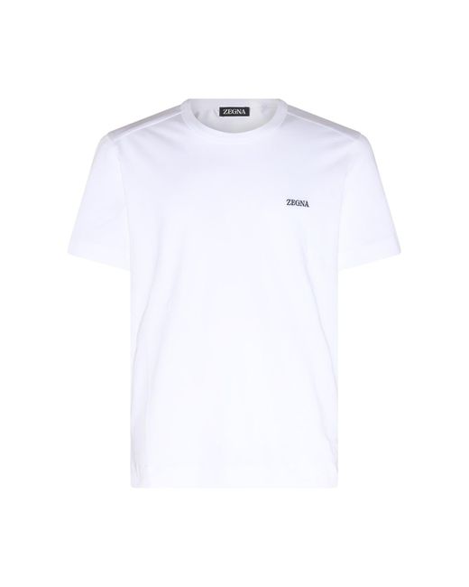 Zegna White Cotton T-shirt for men