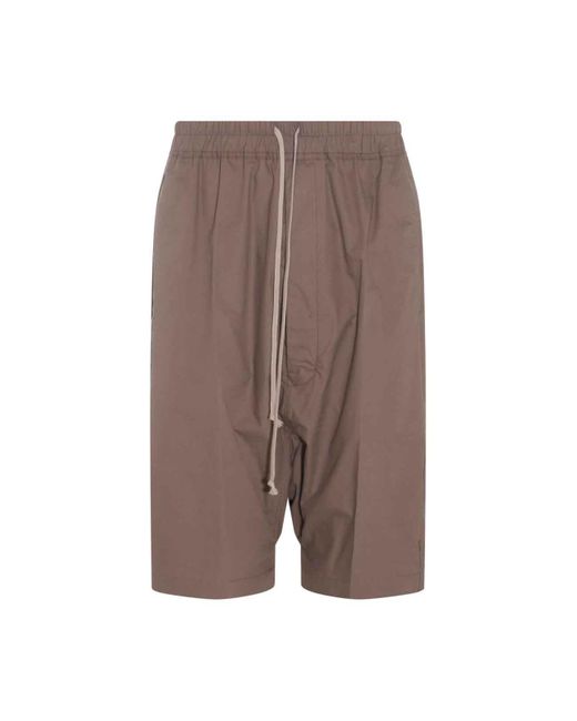 Rick Owens Brown Cotton Shorts for men