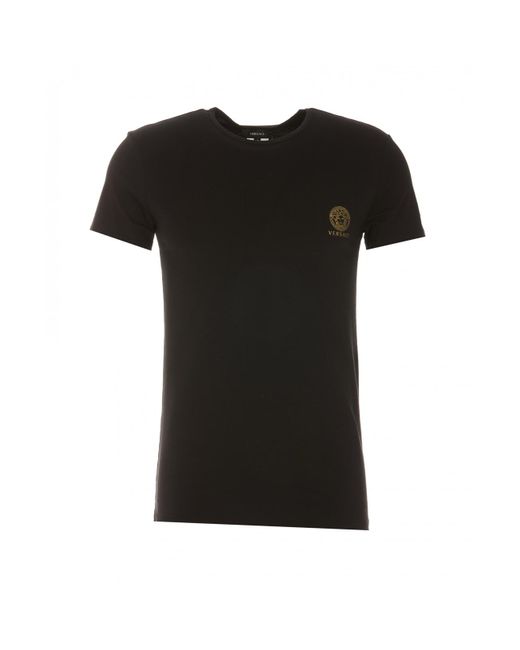 Versace Black Cotton Blend T-shirt for men