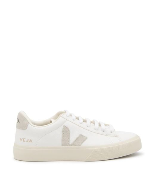 Veja White And Beige Faux Leather Campo Sneakers