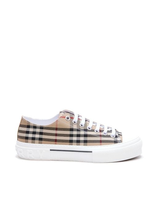 Burberry Brown Vintage Check Low-Top Sneakers for men