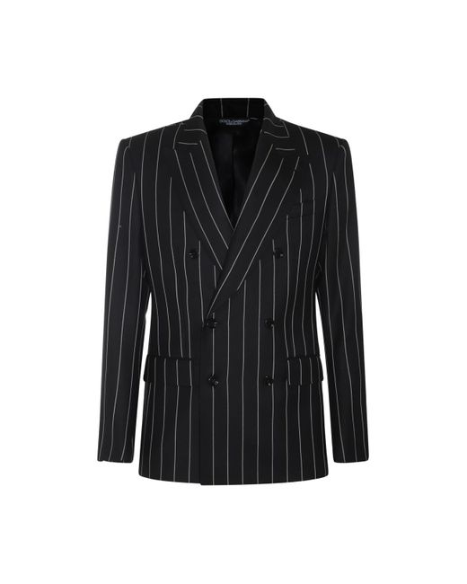 Dolce & Gabbana Black And White Wool Blazer for Men | Lyst