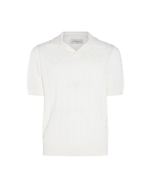 Piacenza Cashmere White Cotton Polo Shirt for men