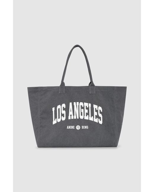 Anine Bing Gray Leo Canvas Tote Los Angeles University