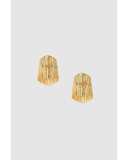 Anine Bing Metallic Ribbed Earrings