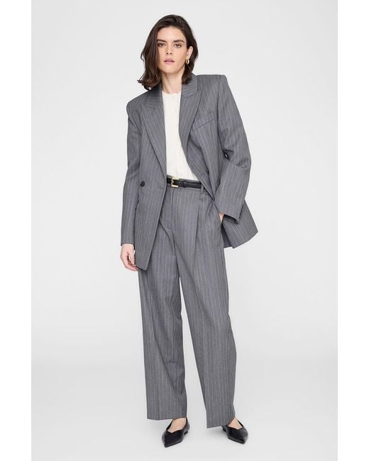 Anine Bing Blue Trent Cropped Trouser