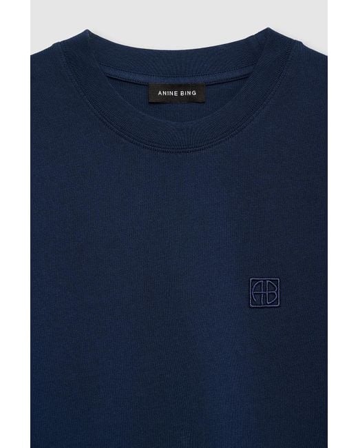 Anine Bing Blue Lili Tee Framed Monogram