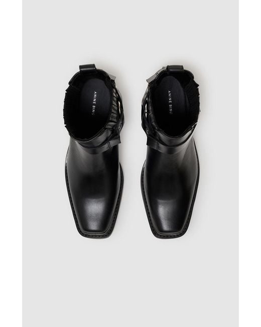 Anine Bing Black Mid Biker Boots