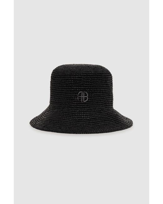 Anine Bing Black Cabana Bucket Hat