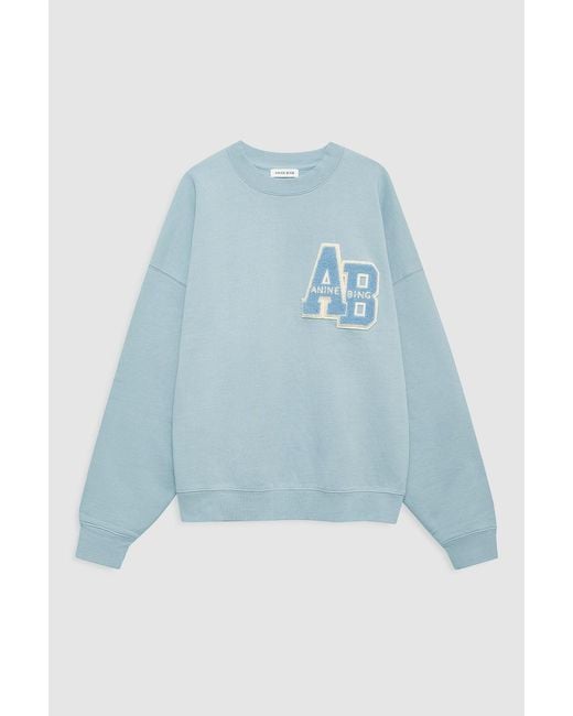 Anine Bing Blue Miles Oversized Sweatshirt Letterman