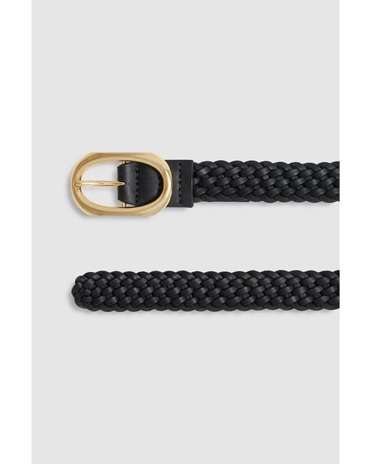 Anine Bing Black Signature Link Braided Belt
