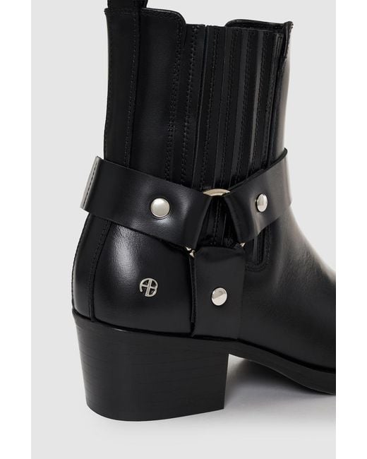 Anine Bing Black Mid Biker Boots