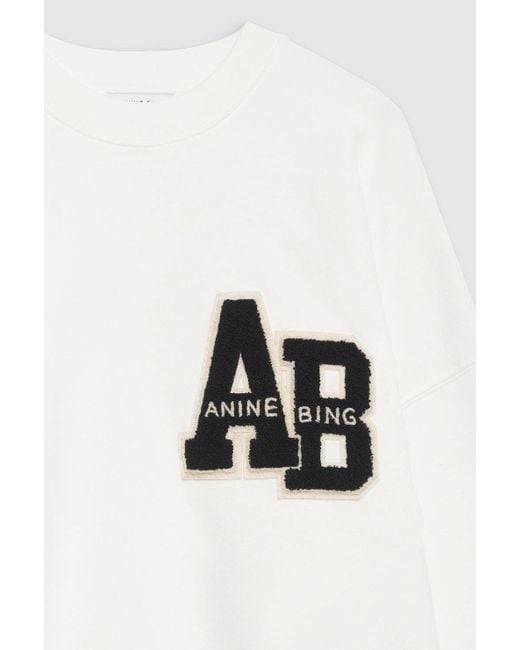 Anine Bing Blue Miles Oversized Sweatshirt Letterman