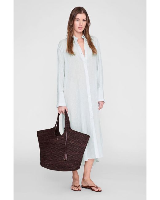 Anine Bing Brown Lili Tote Raffia