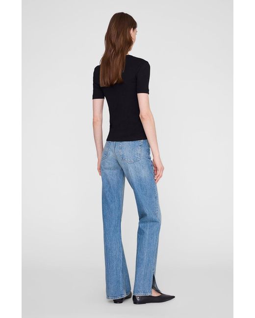 Anine Bing Blue Sixtine Tee Short Sleeve
