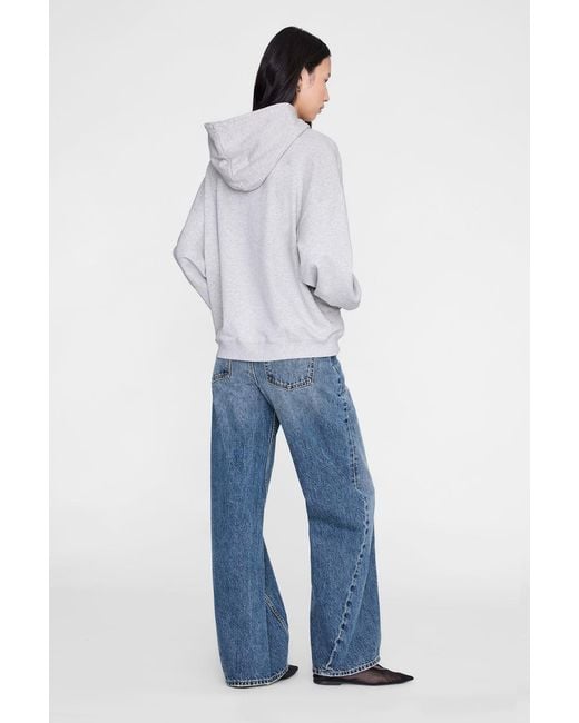 Anine Bing Blue Harvey Sweatshirt Paris Stencil
