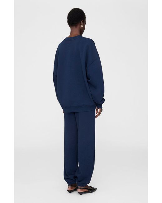 Anine Bing Blue Karter Jogger Framed Monogram