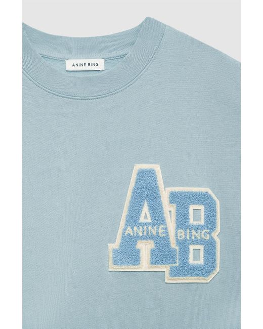 Anine Bing Blue Miles Oversized Sweatshirt Letterman