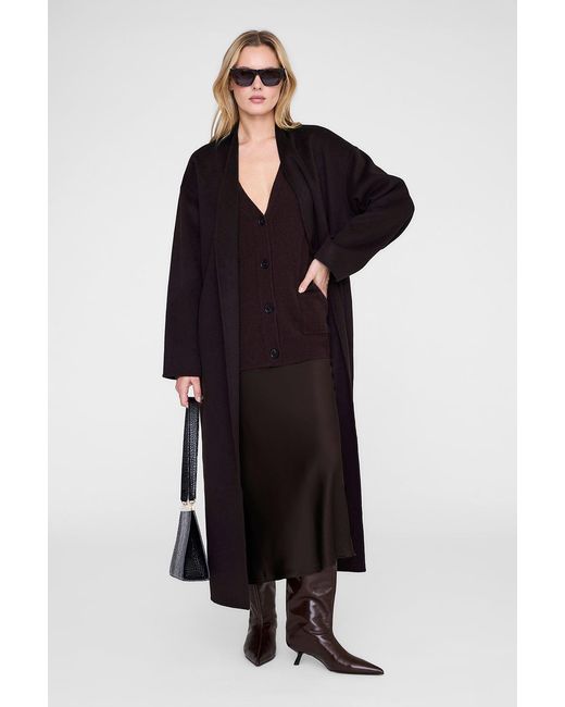 Anine Bing Black Bar Silk Skirt