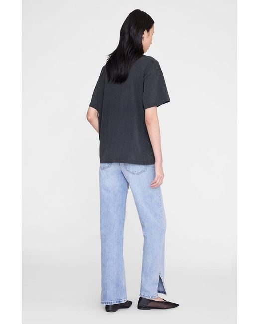 Anine Bing Blue Cade Tee Melrose Stencil