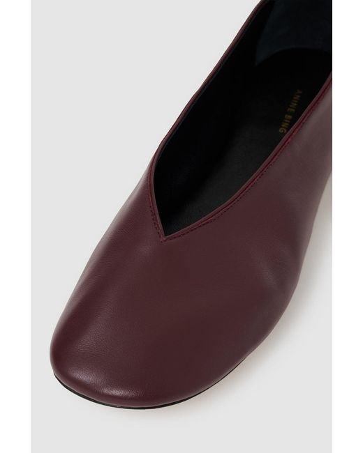Anine Bing Purple Ana Flats Smooth Leather