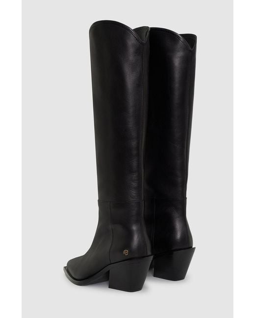 Anine Bing Black Tall Tania Soft Boots Smooth Leather