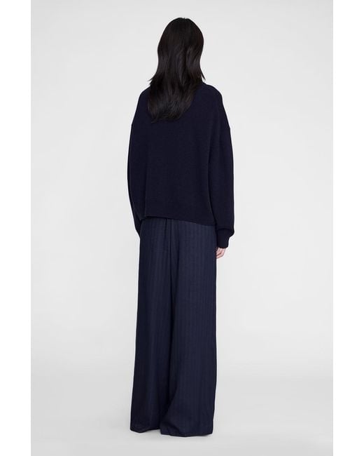 Anine Bing Blue Lee Polo Sweater