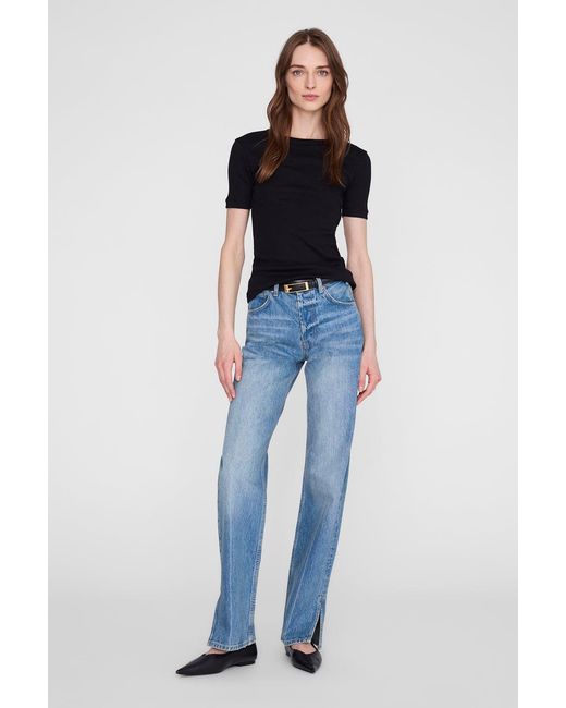 Anine Bing Blue Sixtine Tee Short Sleeve