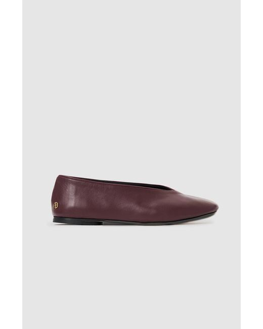 Anine Bing Purple Ana Flats Smooth Leather
