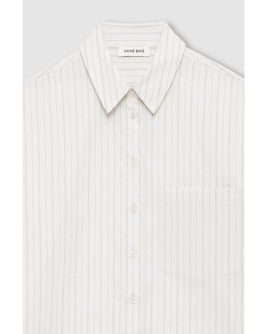 Anine Bing Natural Essie Cropped Shirt