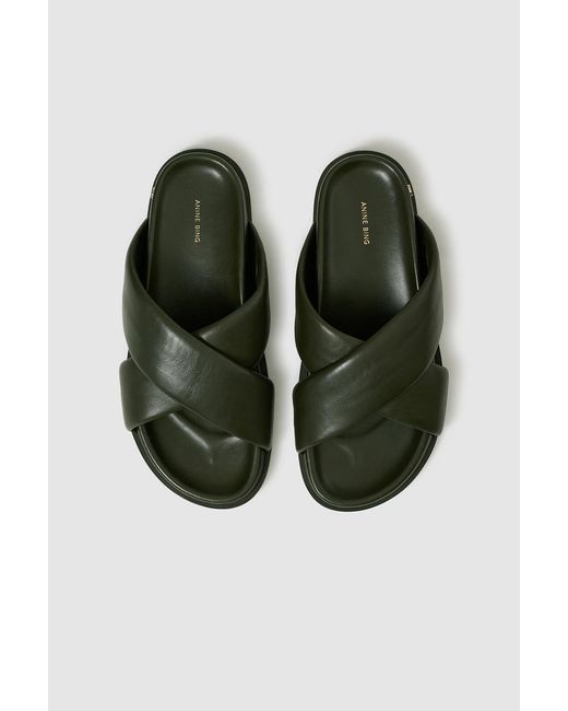 Anine Bing Green Emi Slides