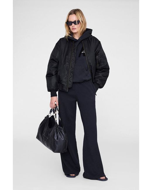 Anine Bing Black Kacey Sweatpant Monogram