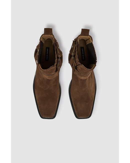 Anine Bing Brown Mid Biker Boots