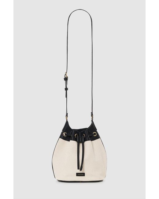 Anine Bing White Mini Alana Bucket Bag