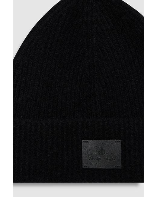 Anine Bing Black Carley Beanie