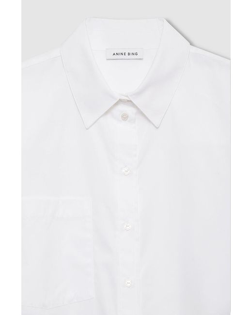 Anine Bing White Essie Cropped Shirt